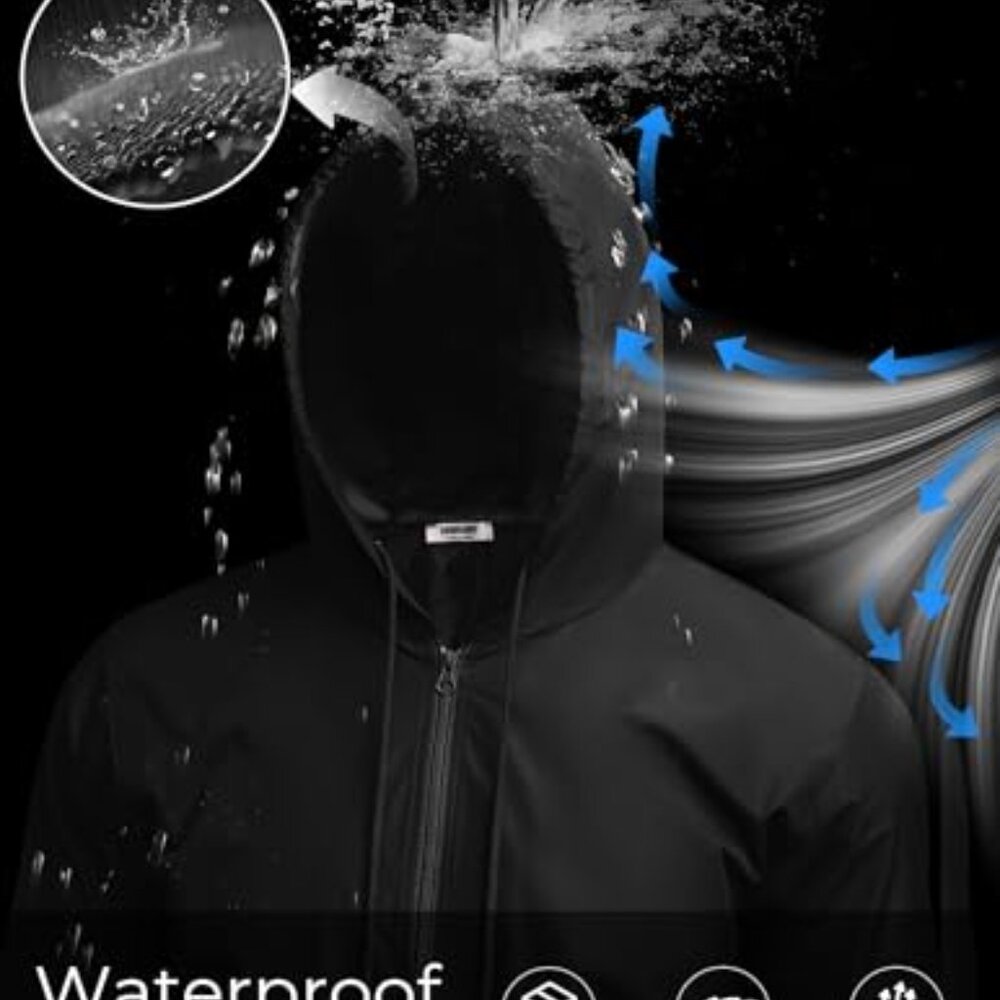 Lightweight Packable Rain Jacket Waterproof Windp… - image 5